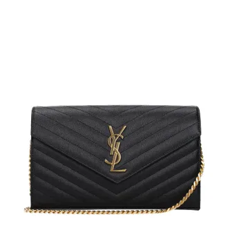Saint Laurent Cassandre etui dames zwart leer