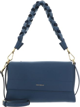 Coccinelle Leather cross body bag Boheme Grana Double Shoulder Bag Deep Blue/Sandshell