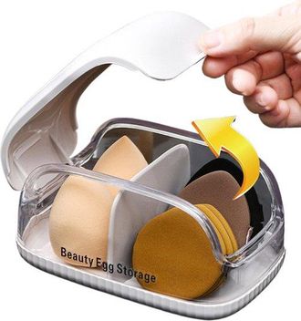 OEM Organizador De Maquillaje, Caja De Almacenamiento Multifuncional Port&aacute;til, Pr&aacute;ctica Para Esponjas, Herramientas Cosm&eacute;ticas, Viajes Y Hogar