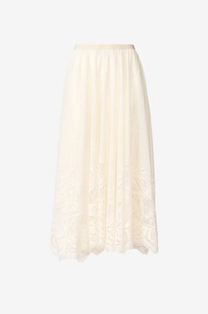 Fabiana Filippi Langer Rock aus Baumwoll-Mischgewebe mit Spitze