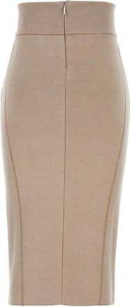Jacquemus Womens Beige Pencil Design Wool Skirt