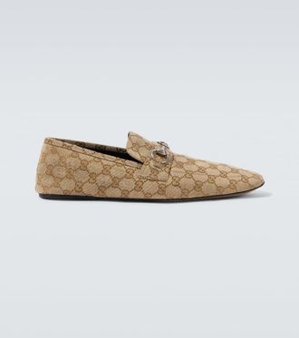 Gucci Mocasines de lona GG con Horsebit