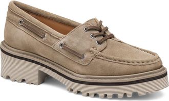 Johnston & Murphy Emmalynn Boat Shoe in Taupe Suede at Nordstrom, Size 6.5