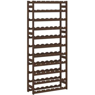 vidaXL Wine Rack for 77 Bottles Brown Solid Wood Pine Vidaxl
