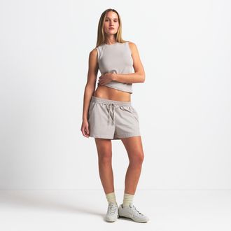 Nike Womens SKIMS Woven Nylon 5 Track Shorts in Brown | BOSHO4901-STO