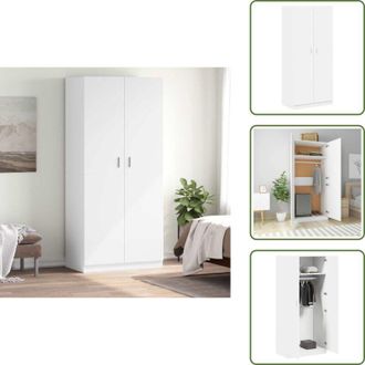 vidaXL The Living Store Armadio Bianco 90x52x200 cm in Legno Multistrato - Armadio bianco