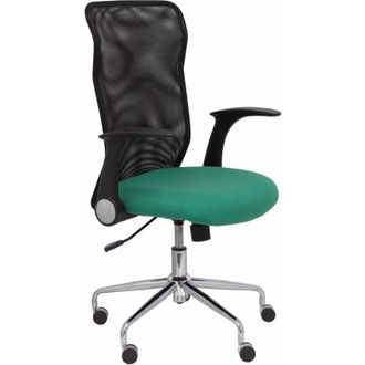 Piqueras y Crespo Silla Minaya Respaldo Malla Negro Asiento Bali Verde Esmeralda