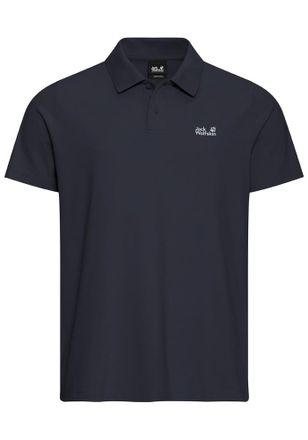 Jack Wolfskin Poloshirt JACK WOLFSKIN ESSENTIAL POLO M, Herren, Gr. XL (54/56), schwarz navy, Obermaterial: 100% Baumwolle. Futter: 100% Baumwolle, normal, Rundhals
