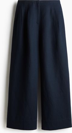 H&M Weite Hose aus Leinenmix - Blue