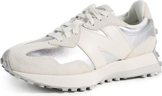 New Balance Womens 327 Sneakers, Grey/White, 10.5