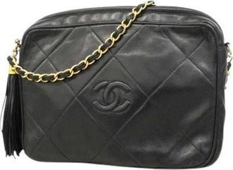 Chanel Pre-owned Cross Body Bags, female, Black, Size: ONE SIZE Pre-owned Vintage Shoulder Bag