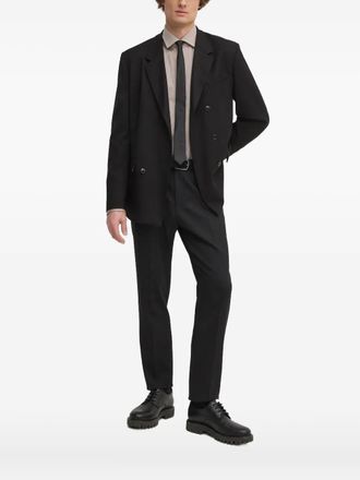 Michael Kors embroidered-logo long-sleeve shirt - men - Fabric - 41 - Neutrals