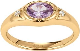 Made by Mary Oval Birthstone Signet Ring in June Gold Vermeil at Nordstrom, Size 10