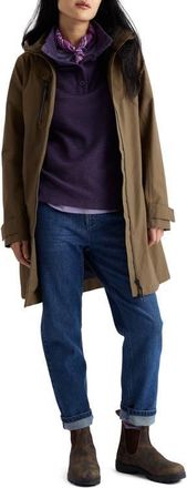 Seasalt Cornwall Coverack Waterproof Organic Cotton Raincoat with Removable Hood in Laurel at Nordstrom, Size 16 Us