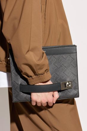 Ferragamo Briefcase With Monogram, Mens, Grey