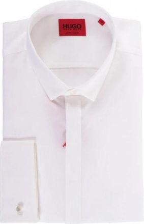HUGO BOSS Mini Extra Slim Fit Shirt Ejinar - Heren - Zakelijke Overhemden - Wit - 4XL - Leer - Overhemden