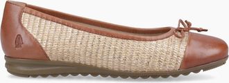 Hush Puppies Womens Hush Puppies LAURIE TOE CAP BALLERINA Womens Ballerina Shoes Tan - Brown - Size: 3