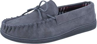Jo & Joe Sleepers New Mens Gents Real Suede Moccasin Sand Slippers Sand - Brown OR Navy Size UK 6 7 8 9 10 11 12 (12 UK, Grey)