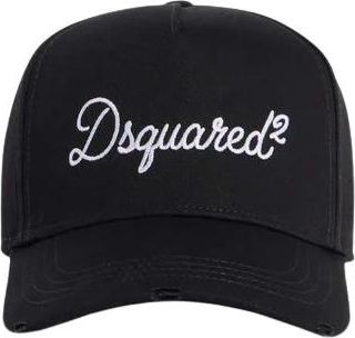 Dsquared2 Embroidered Logo Cap - Heren - Petten - Zwart - ONE Size - Katoen - Accessoires