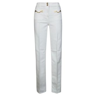 Elisabetta Franchi Slim-fit Trousers, female, Beige, Size: W26 Pantalone Mod. Jeans