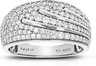 Vir Jewels 7/8 cttw Lab Grown Diamond Wedding Band in Sterling Silver For Women