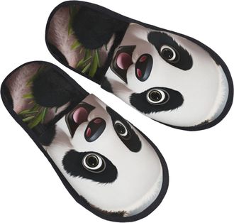 Generic House Slippers Cute Panda Portable Camping Slippers Soft House Shoes For Spa Ladies Winter M