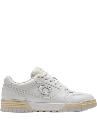 Coach logo-patch sneakers - women - Recycled Mesh/Calf Leather/Rubber/Polyethylene vinyl acetate (PEVA) - 8.5 - White