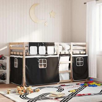 vidaXL Vidaxl - Bunk Bed without Mattress White&Black 90x190 cm Single Solid Wood Pine