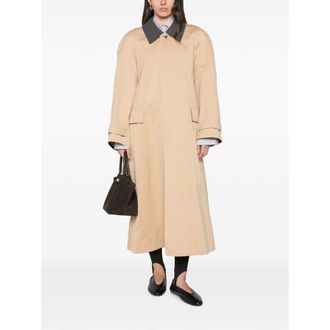 Carven Contrasting Collar Trench Coat - Beige