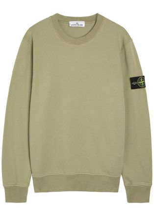 Stone Island Logo Cotton Sweatshirt - Green Light - XL