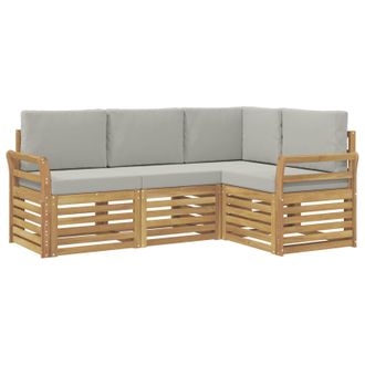 vidaXL Conjunto De Sof&aacute;s De Exterior 4 Uds. Blanco Y Gris Claro Vidaxl