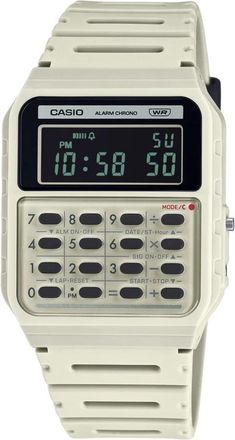 Casio Ca-53Wb-8Bef Rekenmachine Digitale Horloge - unisex - Horloges - Beige - ONE Size - Tweed - Accessoires