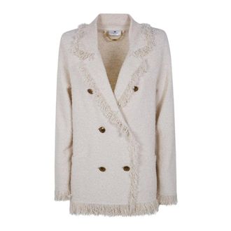 Elisabetta Franchi Dames, Jassen, Wit, Maat: S Katoen
