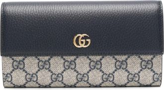 Gucci GG Marmont continental wallet - women - Canvas/Calf Leather - One Size - Blue