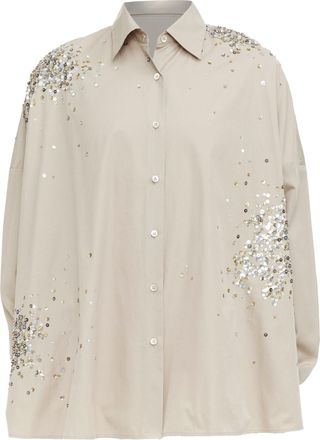 Dries Van Noten 2024 Casia White Sequin Shirt