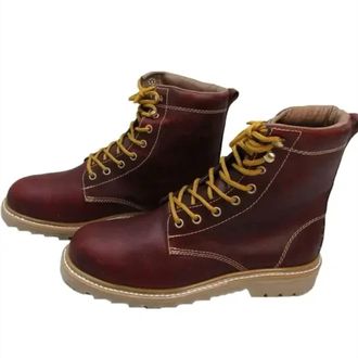 Romeo Rega Mens Lace Up Leather Composite Toe Work Boots In Red