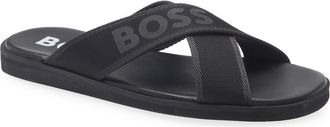BOSS Darrel Slide Sandal in Black at Nordstrom Rack, Size 8Us / 7Uk