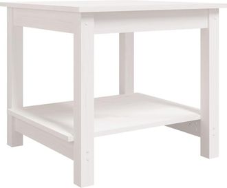 vidaXL Vidaxl - Mesa De Centro De Madera Maciza De Pino Blanca 50x50x45 Cm