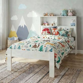 N&ouml;a & Nani Joni Single Bed with Storage 3FT White for Kids, Teenagers, Adults