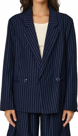 Remain Rory Stripe Blazer In Midnight Stripe