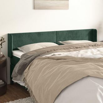 vidaXL Cabecero De Terciopelo Verde Oscuro 183x16x78/88 Cm Vidaxl