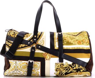Versace Bondage Duffle Bag Barocco Print Nylon Large