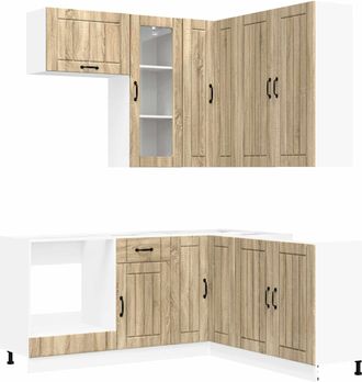 vidaXL Unidad De Cocina Lucca 8 Uds. Roble Sonoma Madera De Ingenier&iacute;a Vidaxl