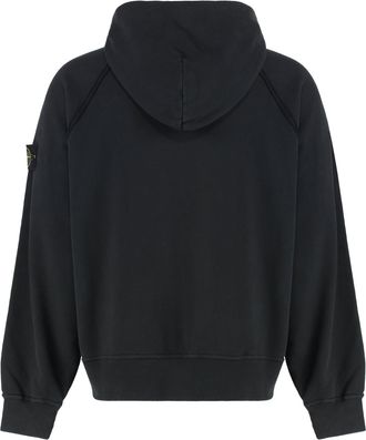 Stone Island Mens Cotton Hoodie Black (cotton Jumpers Sweater