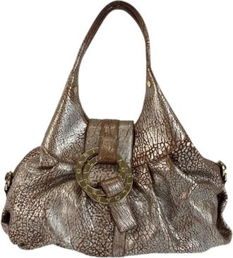 Bulgari Pre-owned Shoulder Bags, female, Brown, Size: ONE SIZE Pre-owned Chandra Leather 2way Bag