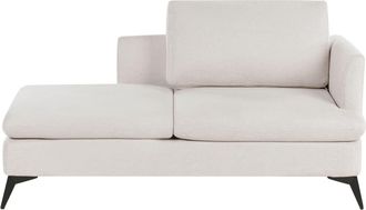 Beliani Chaise longue derecho Tela Beige claro