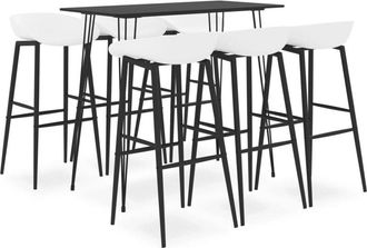 vidaXL 7 Piece Bar Set Black and White vidaXL