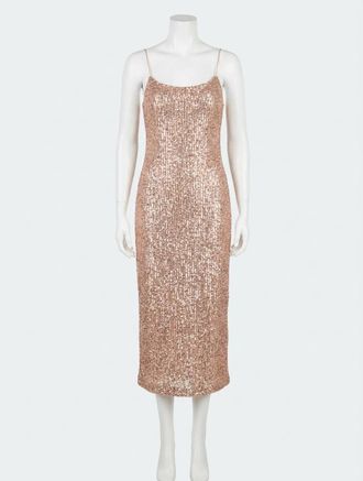Z Supply Paulina Sequine Dress In Rose Gold
