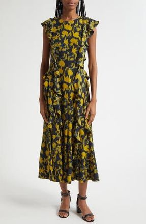 Ulla Johnson Flo Ruffle Maxi Dress in Verdite at Nordstrom Rack, Size 12