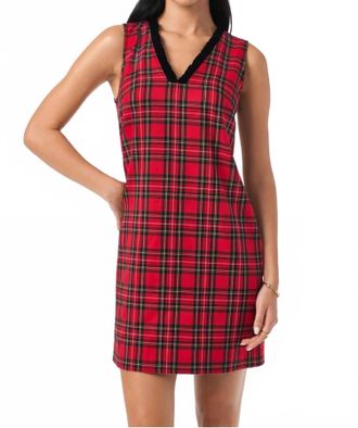 Trina Turk Revah Tartan Mini Dress In Red Multi